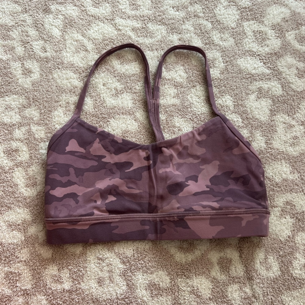Lululemon mauve camouflage sports bra